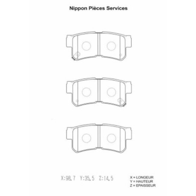 4 Plaquettes De Frein Nps H361i00