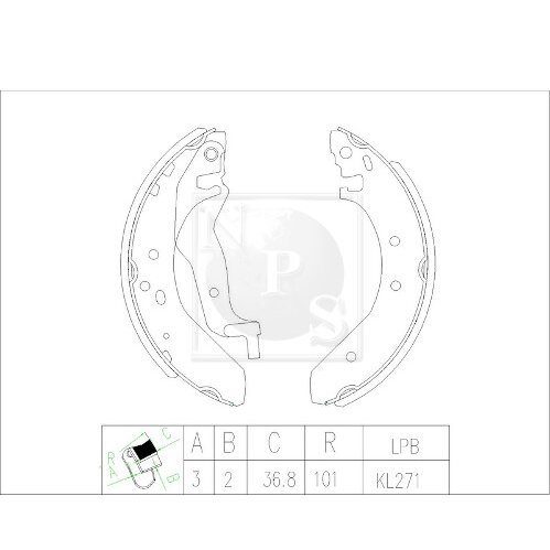Jeu De 4 Mâchoires De Frein Nps H350a15