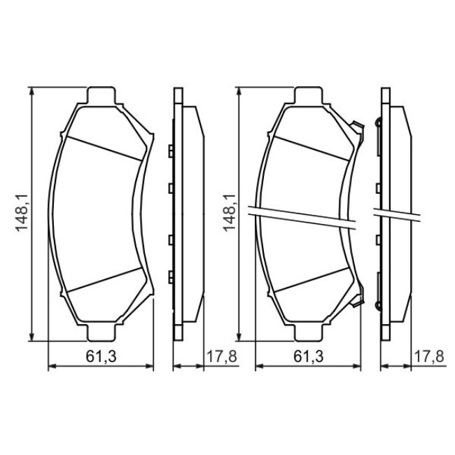 4 Plaquettes De Frein Bosch 0986424466