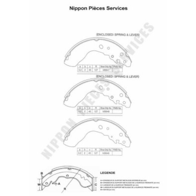 Jeu De 4 Mâchoires De Frein Nps S350i23