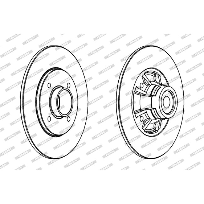 2 Disques De Frein Avec Roulement Ferodo Ddf1516