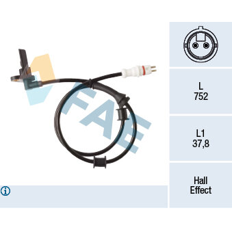 Capteur De Vitesse De Roue Abs Fae 78412