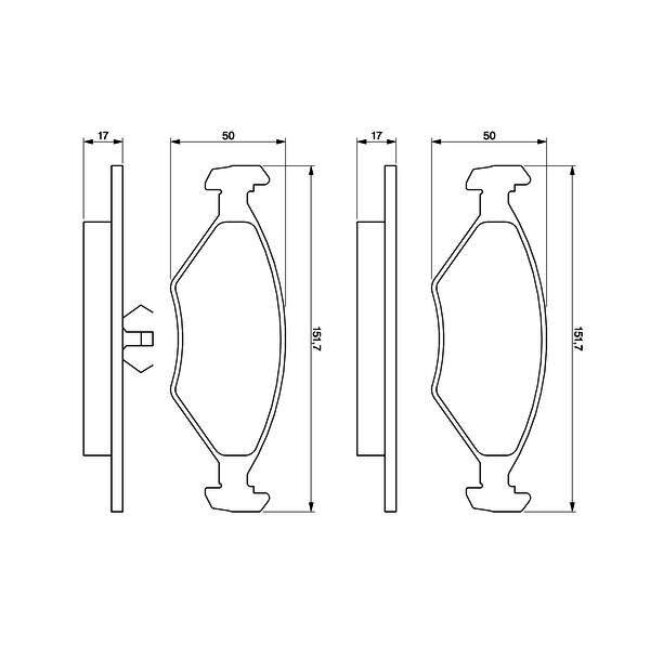 4 Plaquettes De Frein Bosch 0986460986