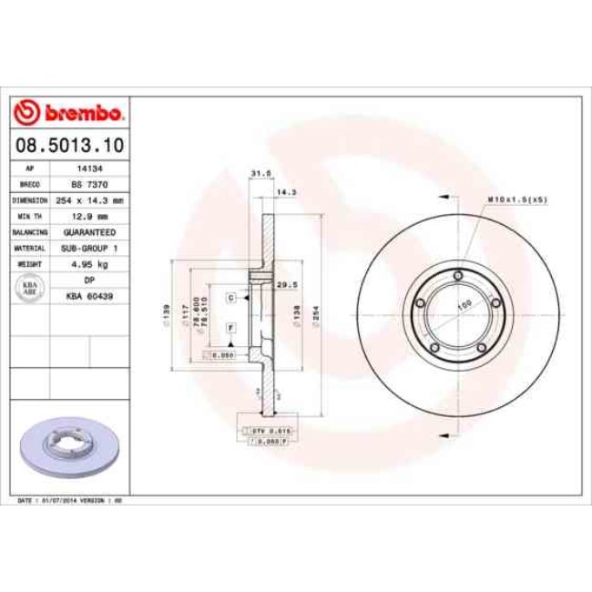 2 Disques De Frein Brembo 08.5013.10