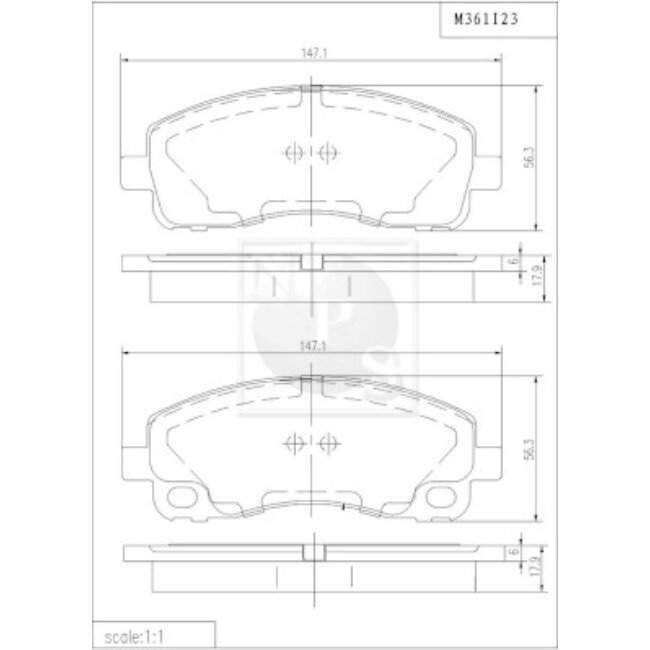 4 Plaquettes De Frein Nps M361i23