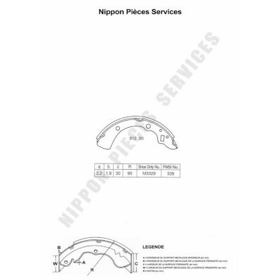 Jeu De 4 Mâchoires De Frein Nps M350a16