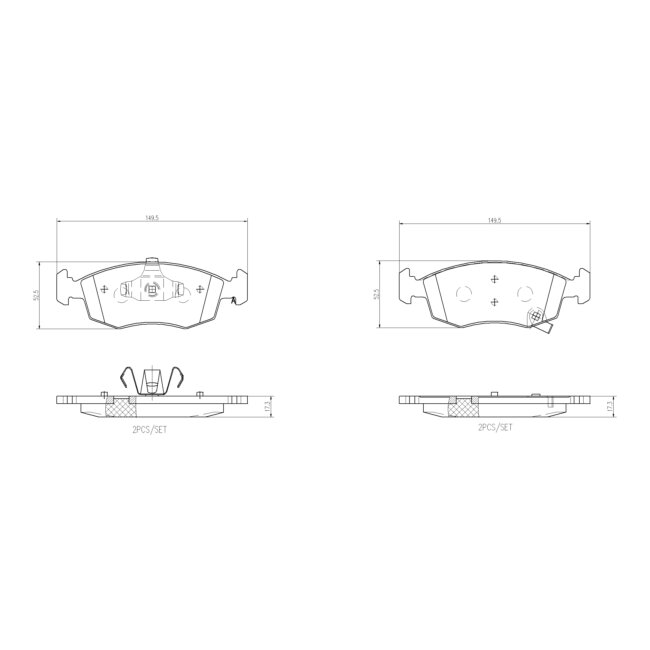 4 Plaquettes De Frein Brembo P11031