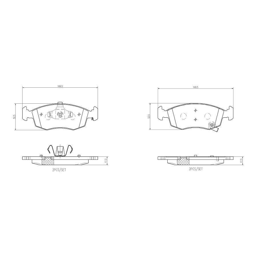 4 Plaquettes De Frein Brembo P11031