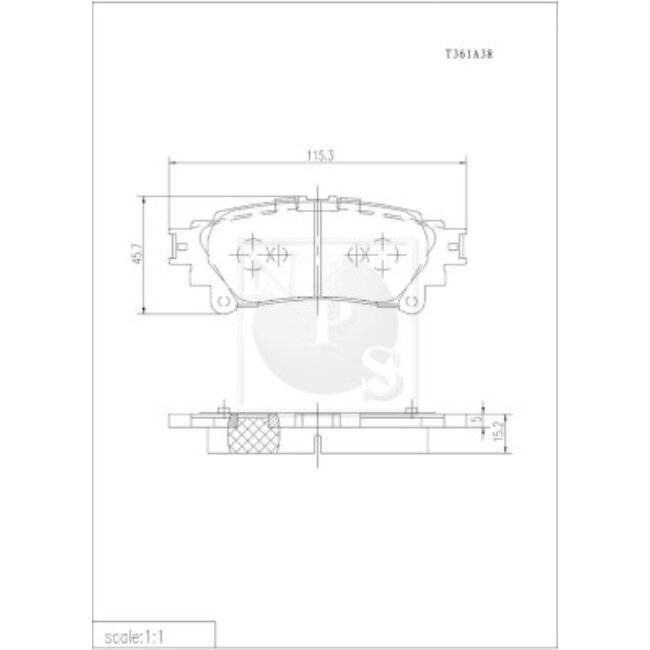 4 Plaquettes De Frein Nps T361a38