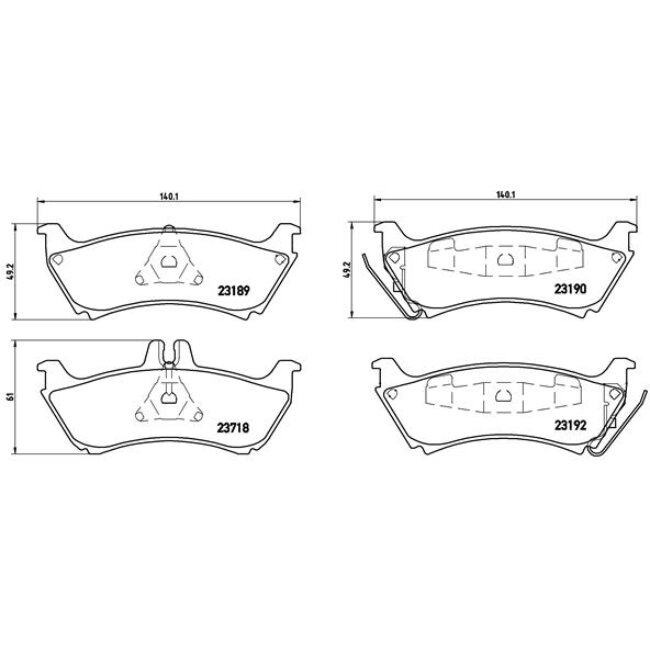 4 Plaquettes De Frein Brembo P50044