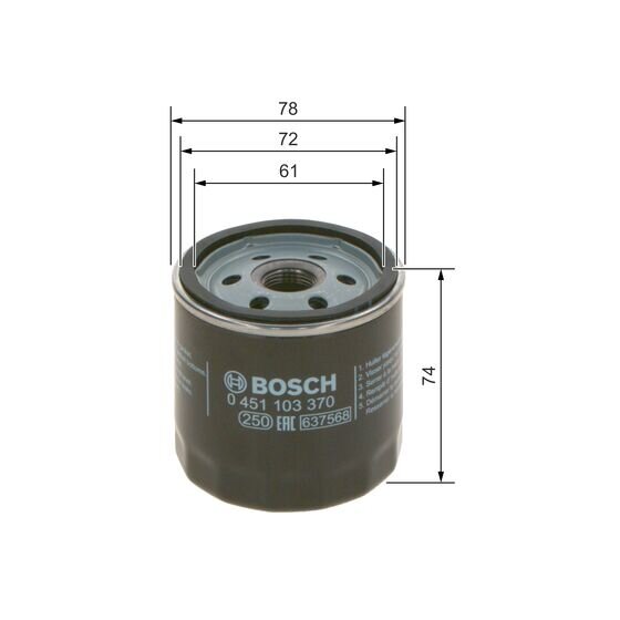Filtre À Huile Bosch 0451103370