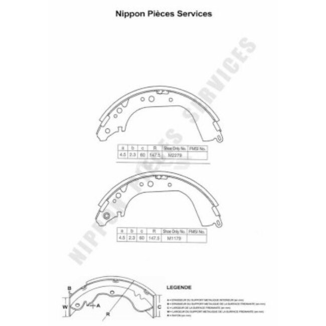 Jeu De 4 Mâchoires De Frein Nps T350a05