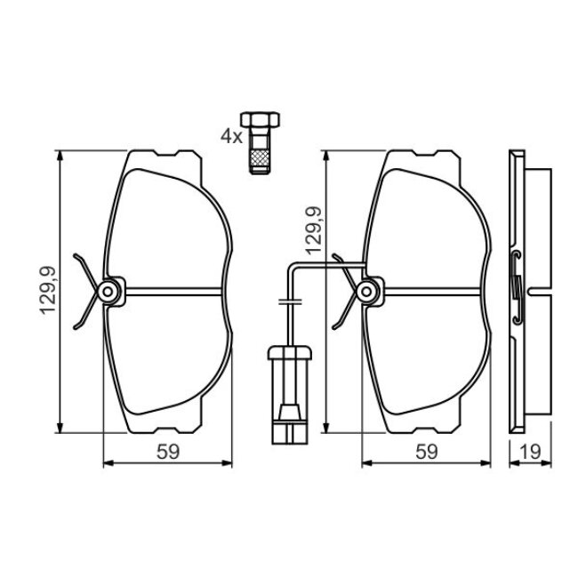 4 Plaquettes De Frein Bosch 0986460942