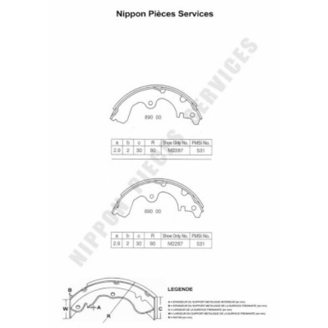 Jeu De 4 Mâchoires De Frein Nps T350a09