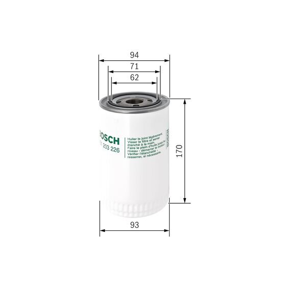 Bosch P7207 - Filtre à Huile Auto F026407207 - Protection Moteur Premium