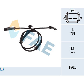 Capteur De Vitesse De Roue Abs Fae 78122f