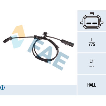 Capteur De Vitesse De Roue Abs Fae 78106f