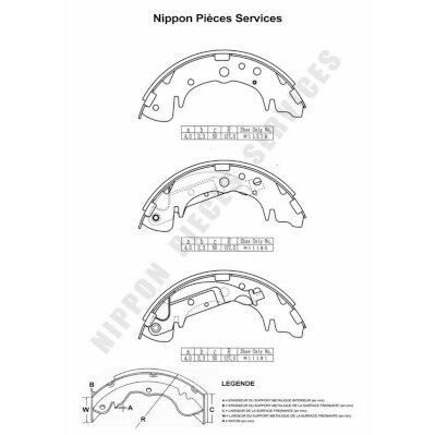 Jeu De 4 Mâchoires De Frein Nps H350i28