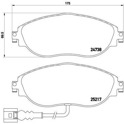 4 Plaquettes De Frein Brembo P85131