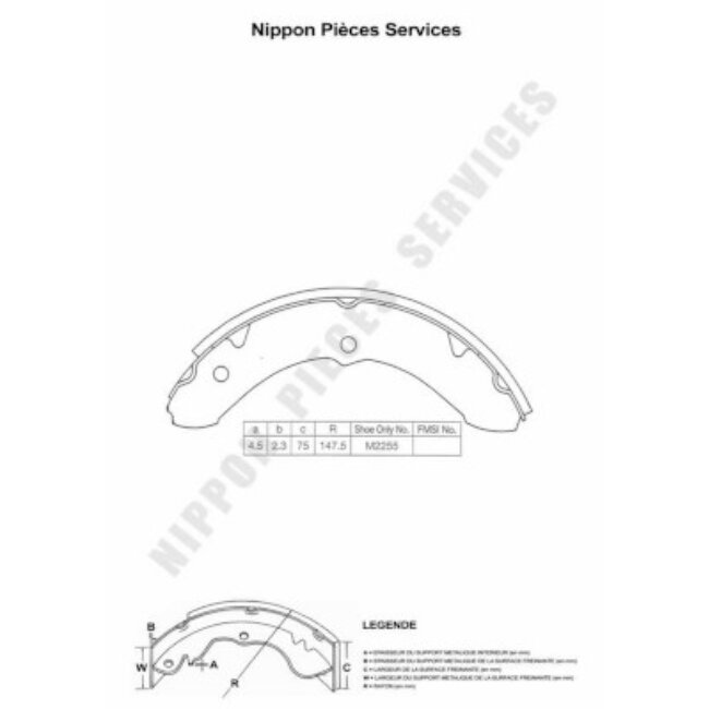 Jeu De 4 Mâchoires De Frein Nps T350a11