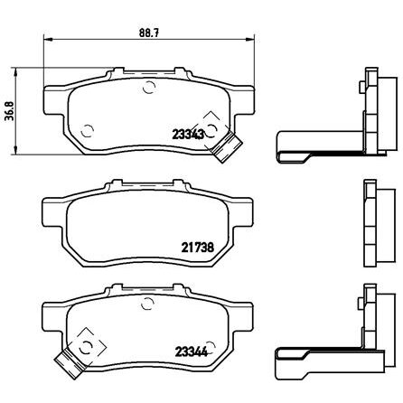 4 Plaquettes De Frein Brembo P28025