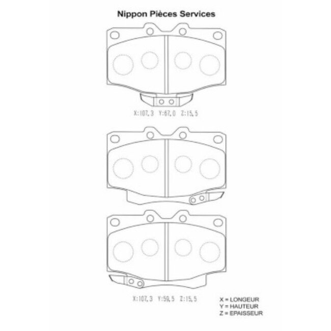4 Plaquettes De Frein Nps T360a90