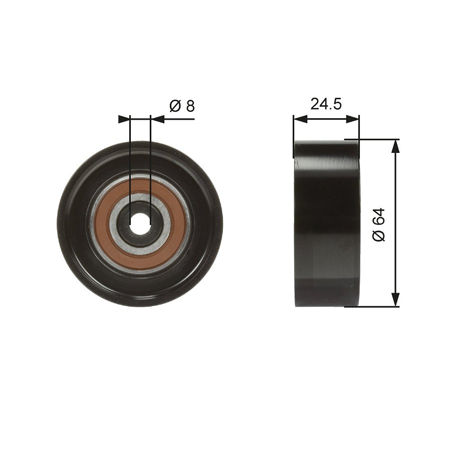 Galet Enrouleur De Courroie Gates T38097
