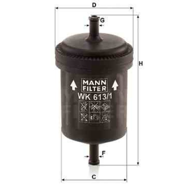 Filtre À Carburant Mann-filter Wk613/1