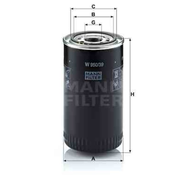 Filtre À Huile Mann-filter W950/39