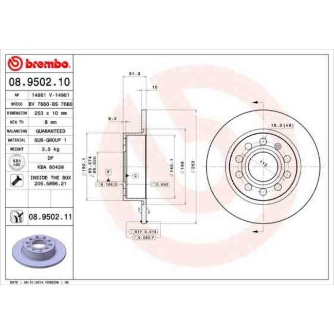 2 Disques De Frein Brembo Vernis Uv 08.9502.11