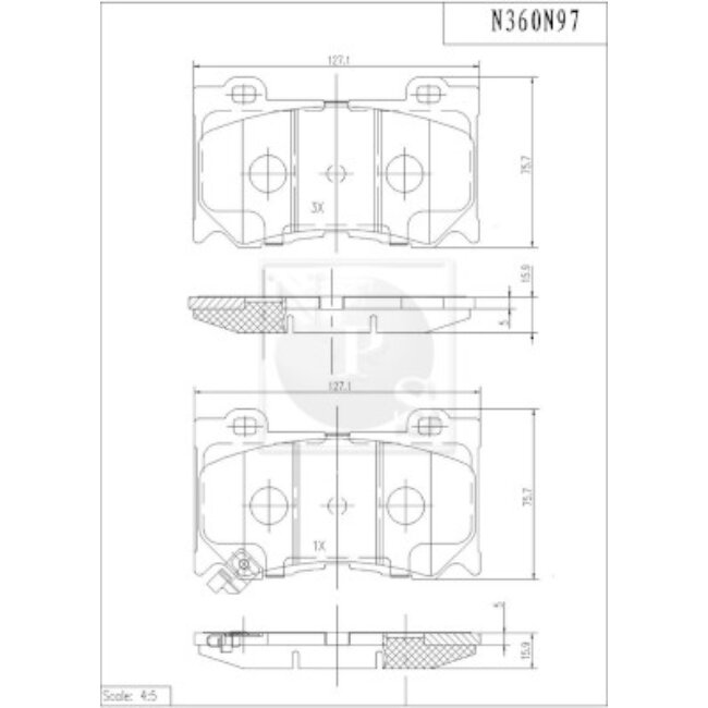 4 Plaquettes De Frein Nps N360n97