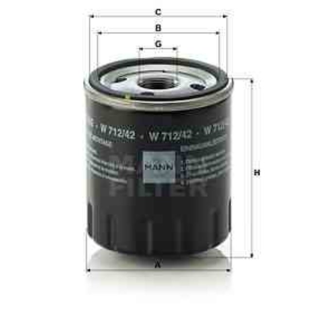 Filtre À Huile Mann-filter W712/42