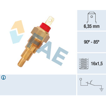 Thermocontact FAE F36010 - Pour Ventilateur, Température Fermeture 90°C - Blanc