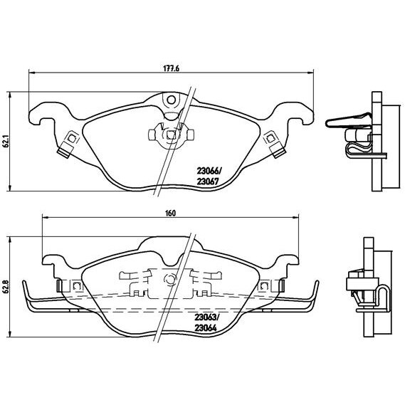 4 Plaquettes De Frein Brembo P59030