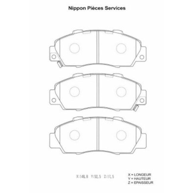 4 Plaquettes De Frein Nps H360a03