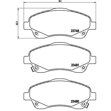 4 Plaquettes De Frein Brembo P83046