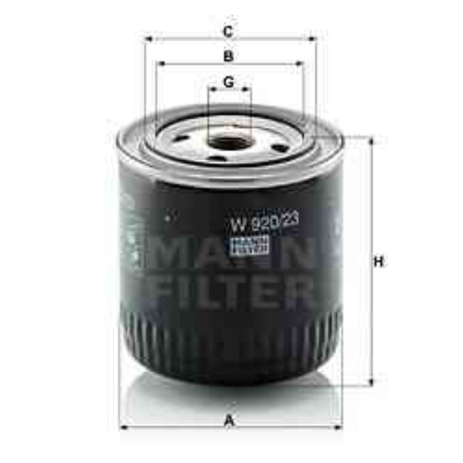 Filtre À Huile Mann-filter W920/23