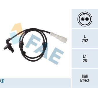 Capteur De Vitesse De Roue Abs Fae 78407