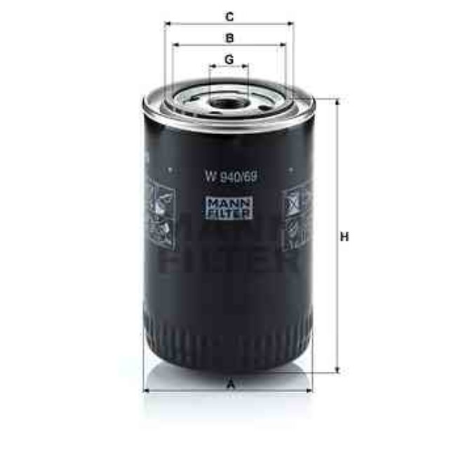 Filtre À Huile Mann-filter W940/69