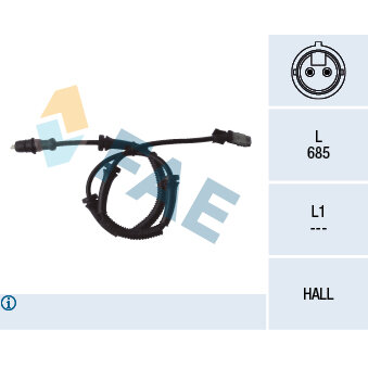 Capteur De Vitesse De Roue Abs Fae 78121f