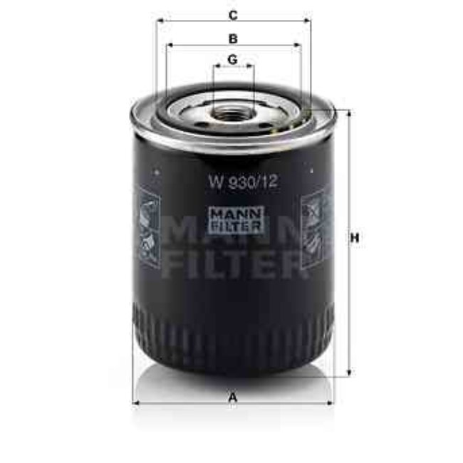Filtre À Huile Mann-filter W930/12