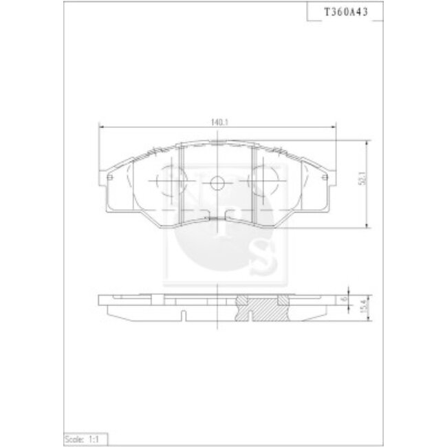4 Plaquettes De Frein Nps T360a43