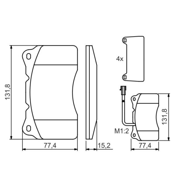 4 Plaquettes De Frein Bosch 0986494069