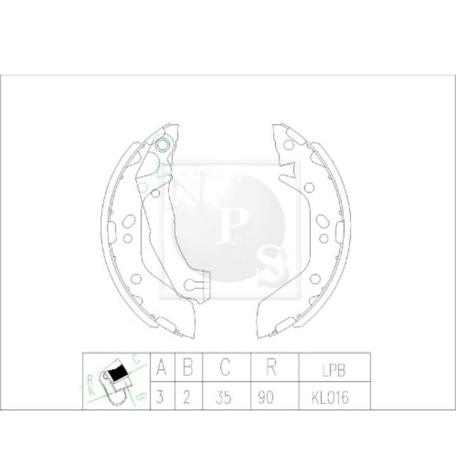Jeu De 4 Mâchoires De Frein Nps H350i11
