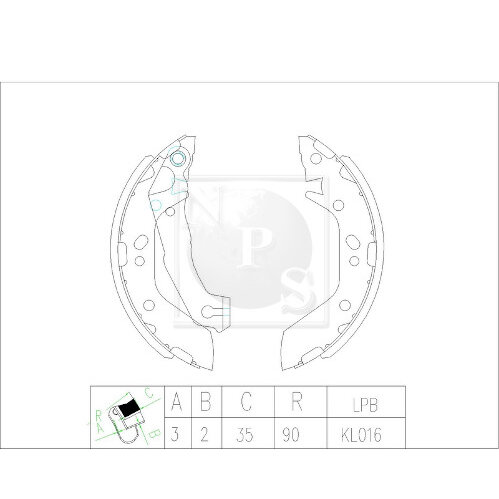 Jeu De 4 Mâchoires De Frein Nps H350i11