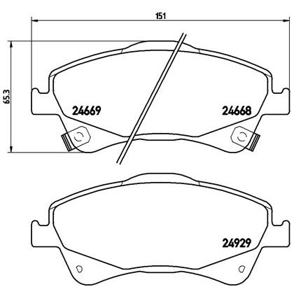 4 Plaquettes De Frein Brembo P83109