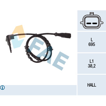 Capteur De Vitesse De Roue Abs Fae 78163f