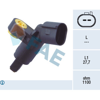 Capteur De Vitesse De Roue Abs Fae 78084f