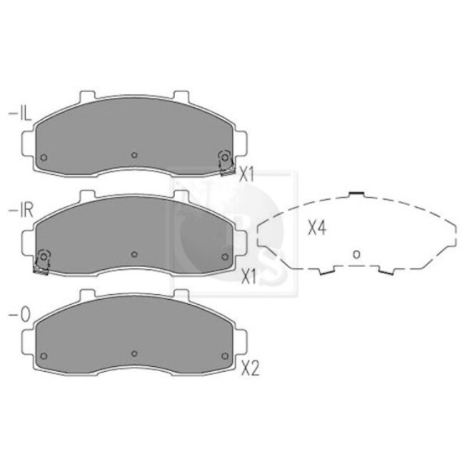 4 Plaquettes De Frein Nps K360a03