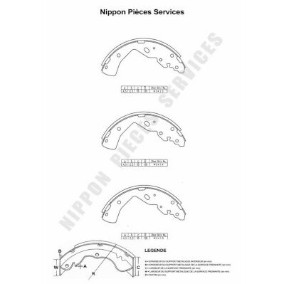 Jeu De 4 Mâchoires De Frein Nps M350a20